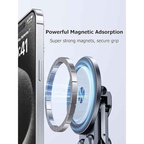 Portable Foldable Laptop Stand for Desk, 360¡ÆAdjustable Magnetic Cell Phone Holder Tripod Compatible with 13?16" Laptops & 4?13" Phones/Tablets, 8-Level Height Adjustment, Aluminum Alloy