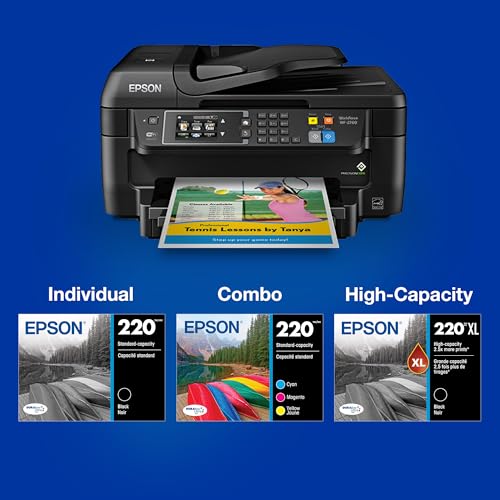 EPSON 220 DURABrite Ultra Ink High Capacity Black Cartridge (T220XL120-S) Works with WorkForce WF-2630, WF-2650, WF-2660, WF-2750, WF-2760, Expression XP-320, XP-420, XP-424