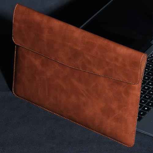 Leather Laptop Sleeve 13 Inch Compatible with MacBook Air M4 M3 M2 M1 2025-2018£¦MacBook Pro M2 M1 2025-2016,Wear-Resistant and Scratch-Resistant Protective Case Cover,Brown