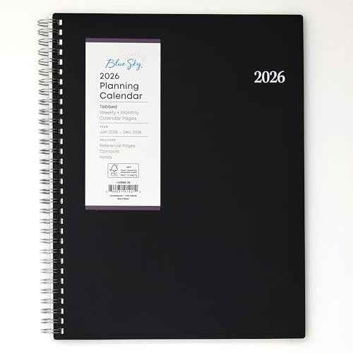 Blue Sky 2026 Weekly and Monthly Planner Calendar, January 2026 - December 2026, 8¡± x 10.875¡±, Flexible Cover, Laminated Tabs, Durable Twin Wire Binding, Dainian