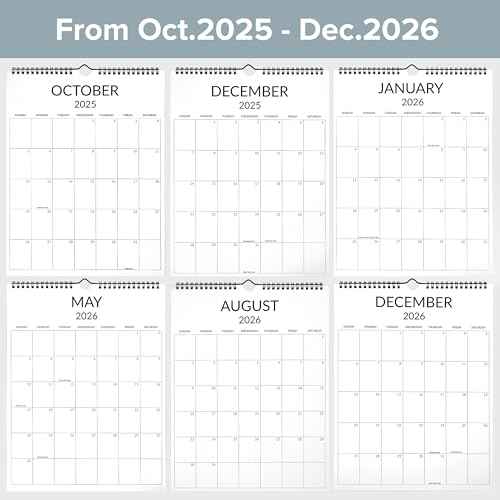 Wall Calendar 2025-2026, Large Wall Calendar from January to December 2026 with Wire Hanging, 14.5¡¯¡¯x11¡¯¡¯ Thick Paper Big Calendar for Office Work Home, Simple Monthly Aesthetic Design Calander