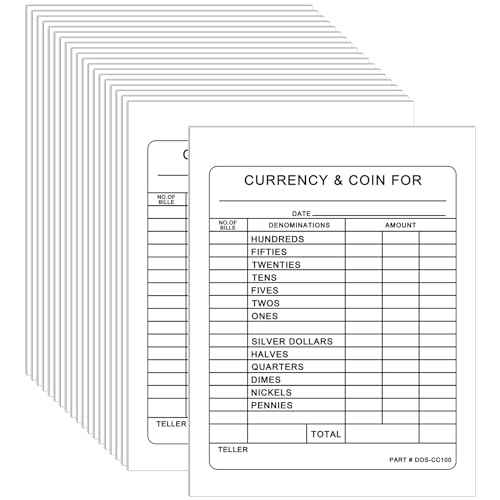 2000 Pcs Currency and Coin Record Forms 5.5 x 4.25 Inch Paper Currency & Coin Counting Record Sheets Bank Deposit Forms for Fundraiser Church or Christian College Universities