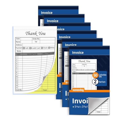 Thank You Receipt Book 6-Pack with Carbonless Copies, 300-Set - Variation: Thank You