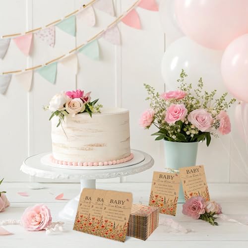 Baby Shower Wildflower Seed Packets - 100 Self-Adhesive Kraft Envelopes for Party Favors