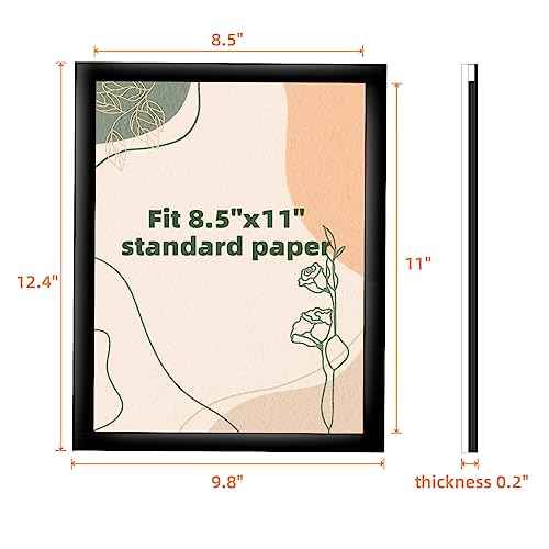 6 Pack Acrylic Sign Holder 8.5x11 Wall Mount,Clear Wall Sign Holder with Tape,Horizontal & Vertical Display,Plastic Sign Holder for Wall Door Glass Window Fridge-No Drilling