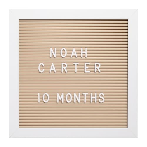 Kate & Milo Letterboard, Taupe, Classic Wooden Letterboard, Baby Keepsake Photo Prop, Taupe Letterboard Keepsake For Milestones, Gender Neutral Nursery Decor, Baby Announcement Prop