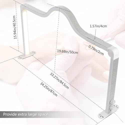 Foldable Half Moon LED Nail Desk Lamp for Nail tech,3000-600K Adjustable Brightness,3 Color Temperature Led Nail DeskLight forNail/Tattoo/Lash Tech(White)