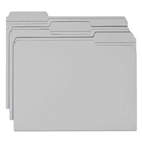 Smead File Folder, Reinforced 1/3-Cut Tab, Letter Size, Gray, 100 per Box (12334)