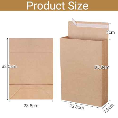 50 Pack 9.4" x 13.2" Expandable Catalog Envelopes, Large Kraft Document Envelopes Self Seal Manilla Envelopes Mailing for Documents, Magazines, Photos