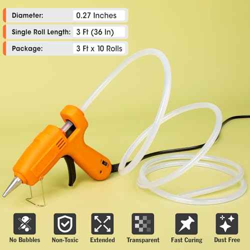 10 Pack Long Mini Hot Glue Stick Rolls, 3 FT Long x 0.27" Diameter Glue Sticks for Glue Gun, Perfect Fit for Mini Glue Guns, Widely Used in Wood, Metal, Glass, Plastic, Floral, Fabric, and More