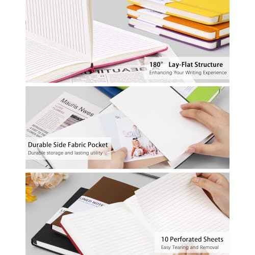 Dynta Hardcover Journal Notebooks, 10 Packs A5 Lined Journals Bulk for Writing 200 Pages/100Sheets, 8.4 x 5.8 inch, 10 Colors Classic Ruled Notebook for Work/Travel/College/Note Taking