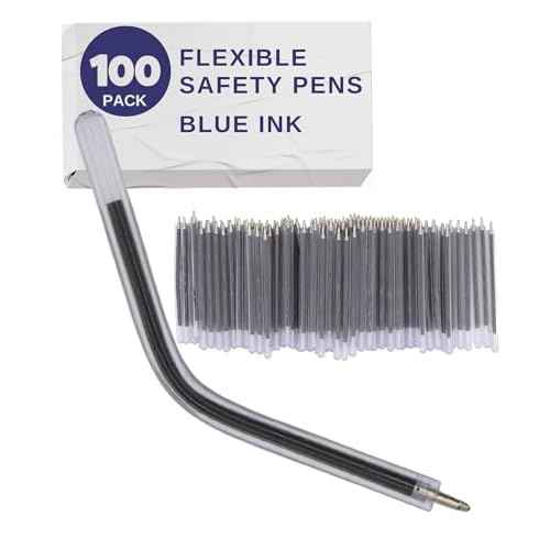 Flexible Safety Pens 100 Pack of Pens For Mental Health, Mental Health Hospital, Jail, and Prison Super Bendable with Blue Ink | 3.8 Inches Safe & Flexible for Hospitals (100 Pack)