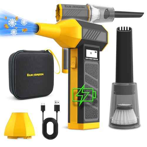 Cordless Rechargeable Electric Air Duster, 3-in-1 Compact Turbo Jet Dust Blower Handheld Vacuum Cleaner w/ Flashlight for Car Dash Windshield Electronics Keyboard as Portable Compressed Canned Air