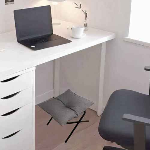 Foldable Foot Rest Stool for Under Desk or Sofa - Office Footrest Ottoman, Portable Leg Rest for Home & Office (Grey)