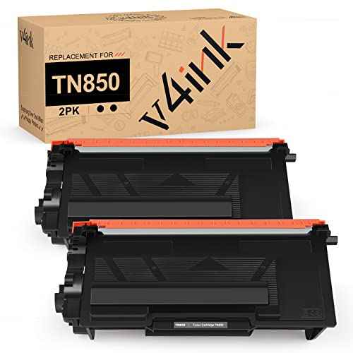 v4ink 2 Pack Compatible Toner Cartridge Replacement for Brother TN850 TN820 TN 850 to use with HLL6200DW HLL6200DWT HLL6250DW MFCL5800DW MFCL5900DW DCPL5500DN Series Printers , Enhanced Version