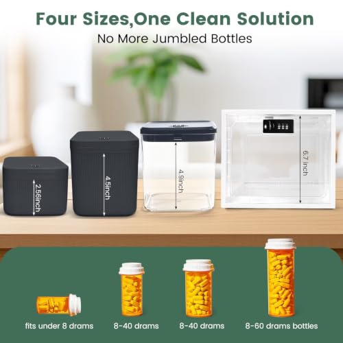 Seggmntree Gray Lockable Storage Box with Combination Code - Safe for Medication, Snacks, and Phone Jail