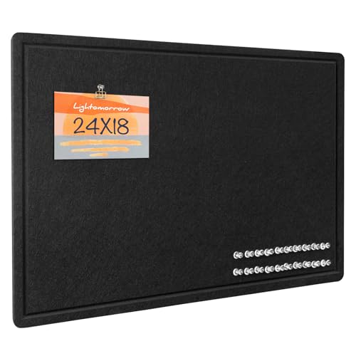 Black Felt Bulletin Board 23.6 x 17.7 Inches for Home & Office, Foldable & Frameless