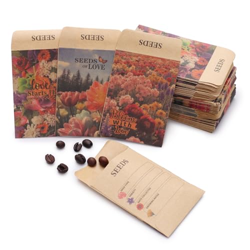 200 Pcs Seed Envelopes Self-Adhesive Kraft Paper Seed Packets for Garden Storage
