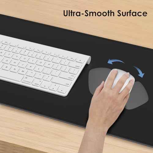 Magnetic Mouse Pad with Wireless Charging, 35.4'' x 16.9'' Extra Large Desk Pad, Waterproof and Scratch-Resistant Mousepad, Charcoal Black Computer Mouse Mat for MacBook, PC, Laptop