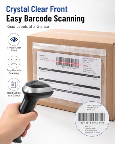 200 Pack Shipping Poly Bags - Waterproof Self-Adhesive Packing Slip Envelopes 7x10 inch