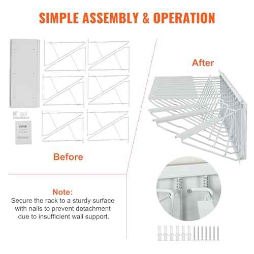 VEVOR Wall Mount Blueprint Storage Rack ? Holds up to 1200 Blueprints, Hanging Blueprint Holder with 12 Pivot Brackets, for 24", 30", 36", or 42" Clamps(Rack Only Without Clamps)- Heavy Duty(240lbs)