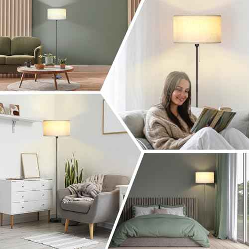 AoMck Floor Lamps for Living Room Dimmable Standing LED Modern Lamps Tall Arc Floor Reading Lamps for Farmhouse Living Room (Beige)