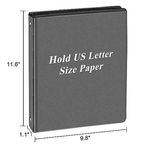 0.5-inch Round Ring Binder, Durable 1/2'' 3 Ring Binder Fit Letter Size Paper, Presentation View Binders, Black,12-Pack
