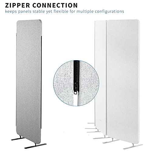 VIVO Freestanding 24 x 66 inch Privacy Panel, Cubicle Divider, Acoustic Wall Partition, Single 24 inch Panel with 2-Sided Zipper Attachment System, Gray, PP-1-T024G
