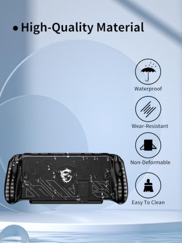 UYRUREL Black TPU Gaming Case for MSI Claw 8 EX AI+ Handheld Device with Kickstand