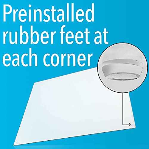 IMPRESA Clear Tempered Glass Desk Mat - 19 x 24 in, Clear - Table Protector & Desktop Mat for Office Accessories with Dry-Erase Surface & Preinstalled Rubber Feet