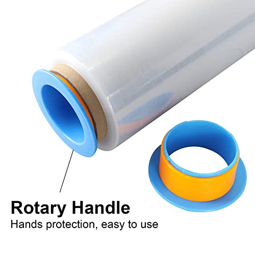 BOMEI PACK Clear Stretch Wrap Roll with Handles - 18" x 1000 Feet, Heavy Duty, 4 Pack, Transparent