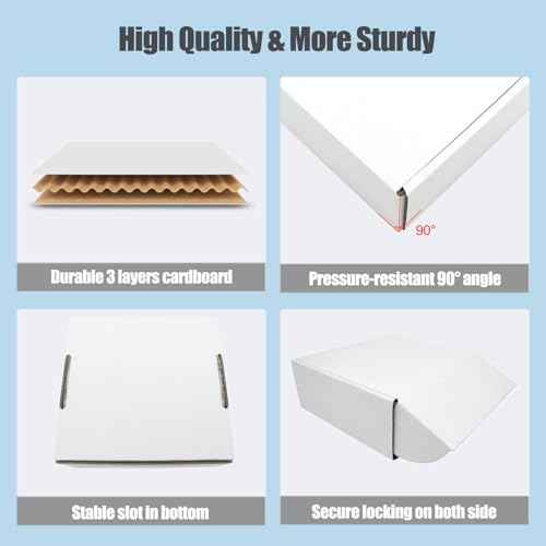 6x4x2 Shipping Boxes Pack of 50, White Corrugated Cardboard Box for Small Business Flat Literature Mailer Mailing Packaging Packing Jewelry Craft Gifts