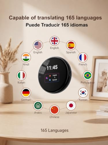 JKNKCO Z06 AI Language Translator Device - Black, 165 Languages, Real-Time & Offline