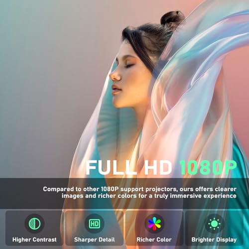 [Official Netflix & Electric Focus] Projector with WiFi and Bluetooth, XuanPad Full HD 1080P Portable Projector, 210¡Æ Rotatable Stand, Auto Keystone, Dust Removal and Heat Dissipation Design