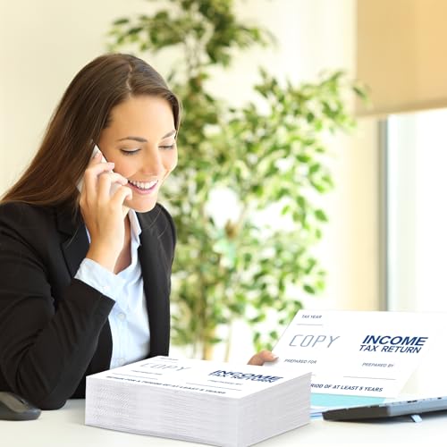 Sayglossy 100 Pcs White Tax Return Envelopes 9.5 x 6.7 Inch Security Booklet Office Supplies