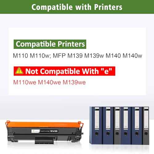 WITH CHIP 141X W1410X ( W1410A 141A ) Compatible Toner Cartridge 2 Blacks High Yield 2000 Pages for H P Laserjet Printer M110 M110w M139 M140 M140w¡¼Can't Work with H P + Printer Model End with "e" ¡½
