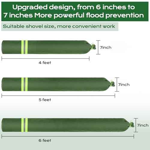 Sand Bags for Flooding,8Pcs Flood Prevention Sandbags,Thickened Long Canvas with Elastic Band, Reusable Flood Barriers for Indoor and Outdoor Garage 4'X 7"