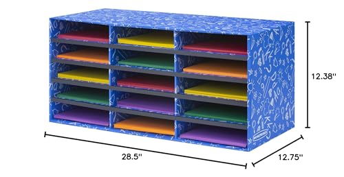 Bankers Box Classroom collection, 15-Compartment Literature Organizers, 28.5" x 12.375", Blue (3384301)