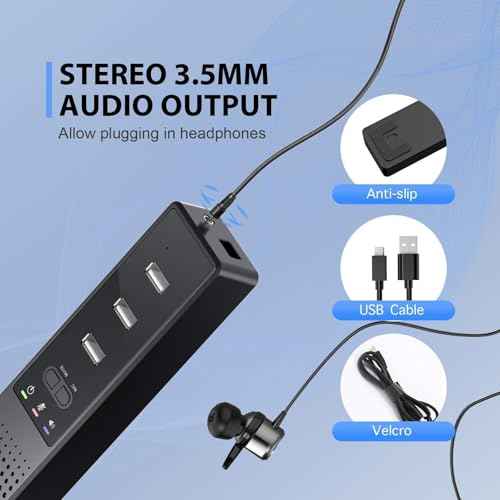 3 in 1 USB Computer Speaker with Microphone, PC Laptop Desktop Conference Speaker with Mic for Smart Home Office and Online Study£¬360 Degree Enhanced (Classic tpye-c)
