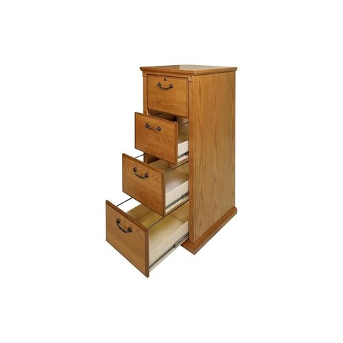 BOWERY HILL Transitional 4 Drawer Wood File Cabinet in Natural