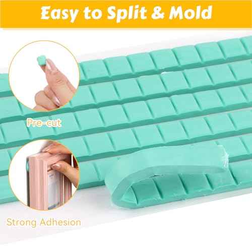 288 Pcs Sticky Tack, Wall Safe Adhesive Museum Poster Putty, Removable and Reusable Mounting Putty for Hanging Pictures, Art, Decoration (Light Blue, White, Pink)