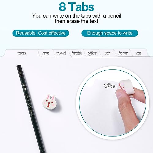 Fulmoon 320 Pieces 3 Ring Binder Dividers with Tabs 40 Sets 8 Tab Dividers for 3 Ring Binders Letter Size 3 Hole(White)