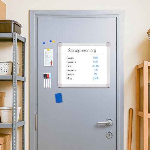 Magnetic Dry Erase Board for Refrigerator, 13.8"x11.8" Small Whiteboard with Magnets, Mini Memo Boards for Kitchen, No-Scratch Rubber Coating & Easy-Clean Surface for Fridge, Wall, Locke
