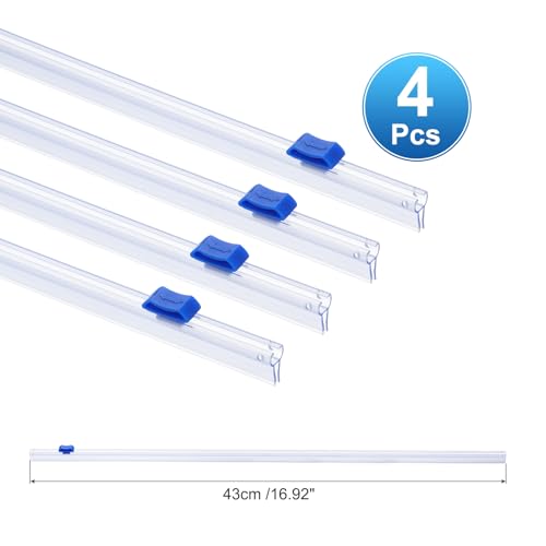 PATIKIL 17in Plastic Wrap Cutter Blue 4pcs Reusable Slide Dispenser for Foil & Parchment Paper