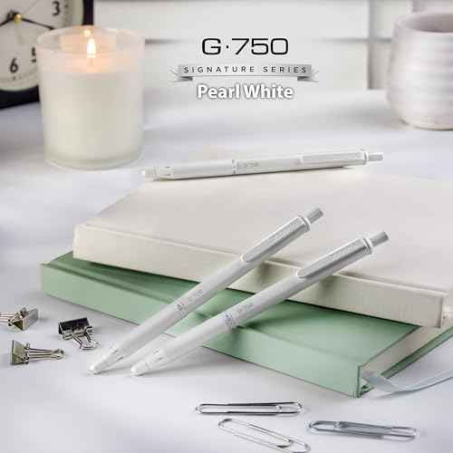 Zebra Pen G-750 Retractable Gel Pen, Pearl White Brass Barrel, Textured Grip, 0.7mm, 1-Pack with Refills (49801)