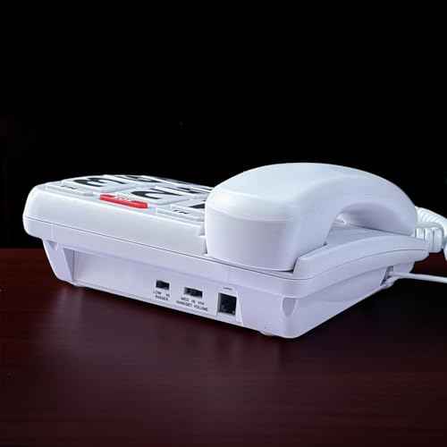 Corded Big Button Landline Phones for Seniors Home, Single Line Easy to Read Desk Telephone for Visually and Hearing Impaired Old People, Wired Extra Louder Ringer Home Phone