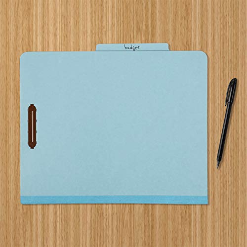 Amazon Basics Letter Size Classification Folder with 2 Dividers Light Blue 12.17x10.39 In - 10 Pack