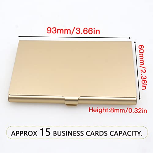 Joyangy Gold Aluminum Business Card Holder Slim Flip Pocket Case – 2 Pack