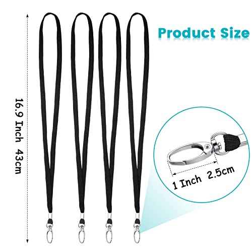 Harloon 300 Pcs Lanyards Bulk Badge Lanyards Flat Lanyards for ID Badges with Swivel Hook Clips Card Name Tag