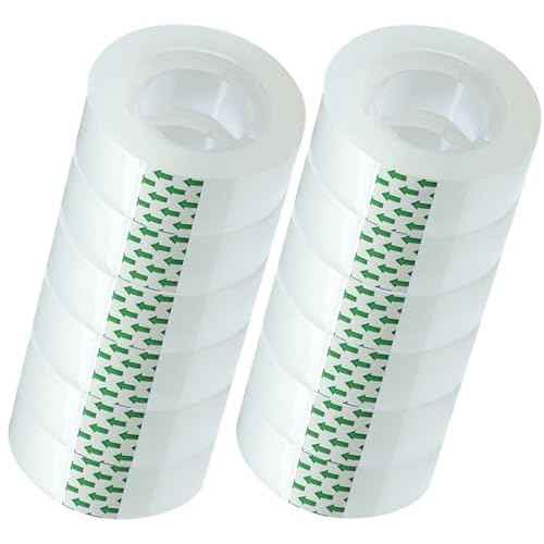 12 Rolls Transparent Tape Refills Rolls Each Rol 1 inch Corel 3/4 x 980 Inches,for School,Office, Home.